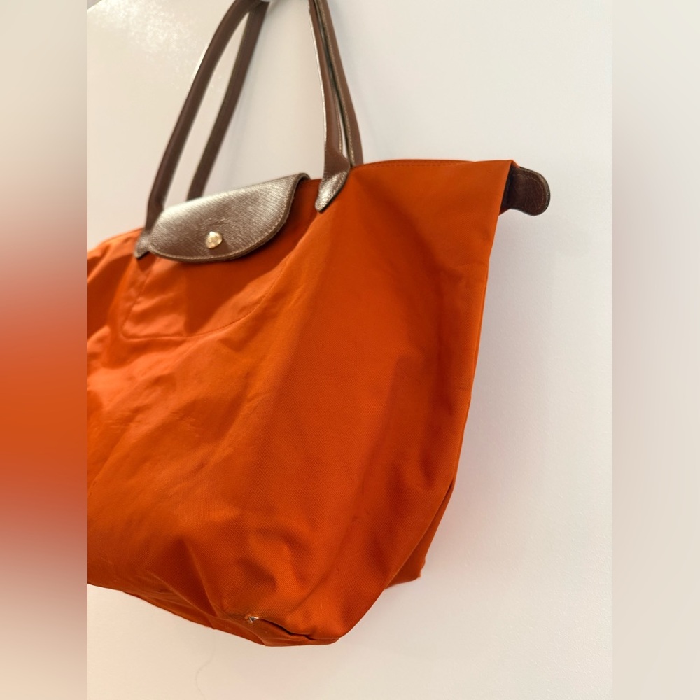 Authentic Longchamp Orange and Brown Tote Bag - Picture 4 of 8
